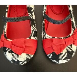 Janie and Jack Houndstooth Mary Janes Flat Toddler Girls 6 Slip-On Holiday Shoes